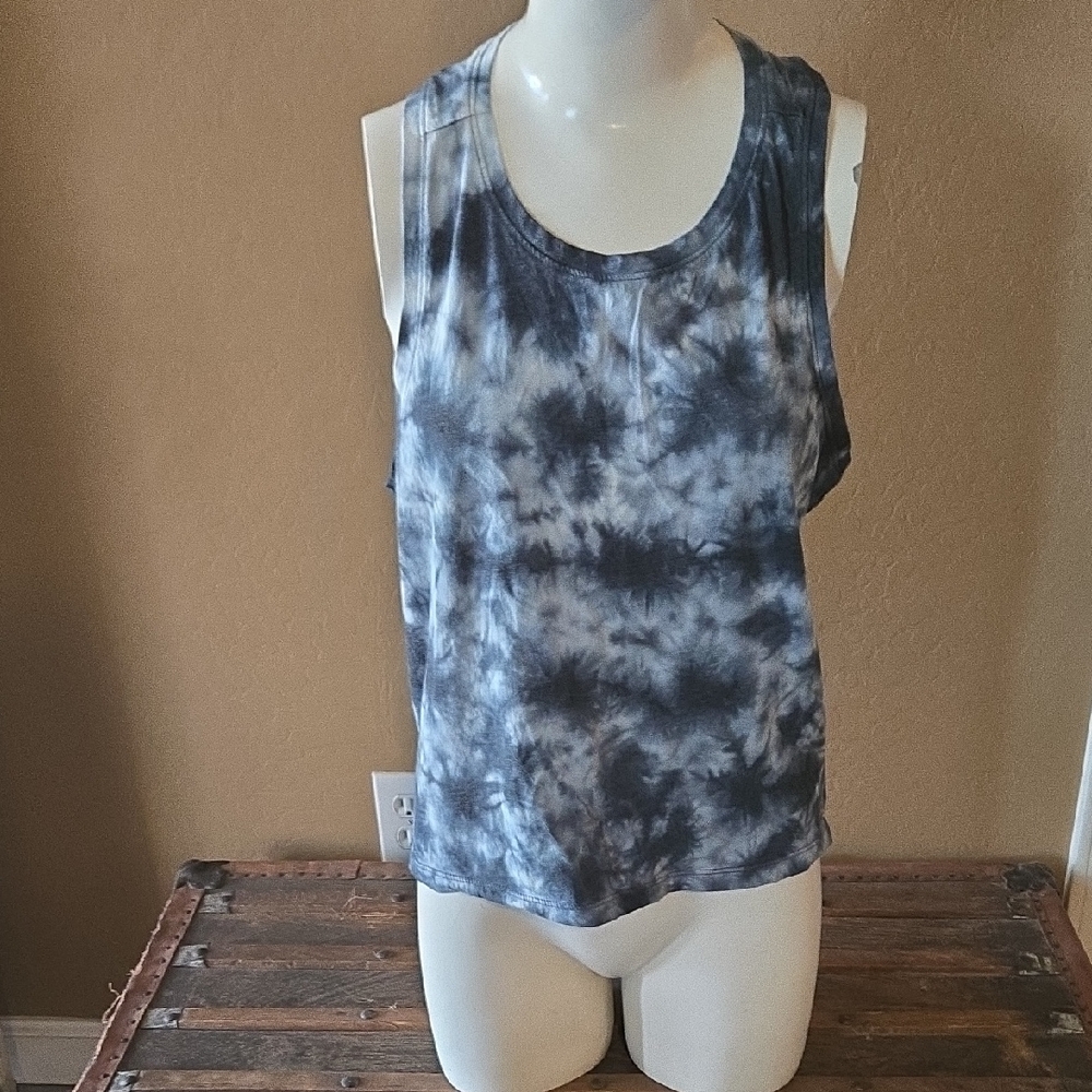 Danskin Tie-Dye Sleeveless Tank - Charcoal and Slate (423)